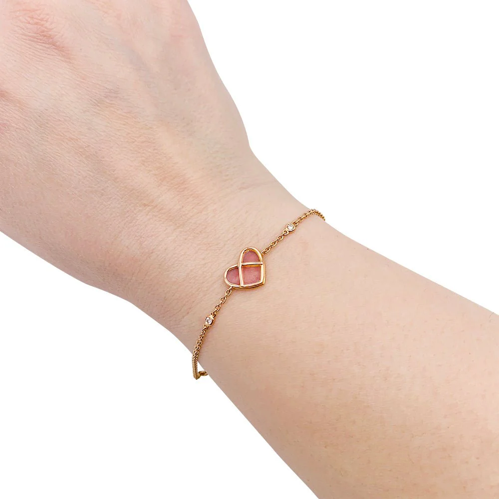 Poiray bracelet, “L’Attrape-Coeur”, pink gold, pink opal, diamonds - Image 2