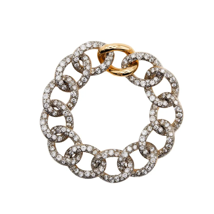 POMELLATO "Tango" link bracelet in rose gold, silver and diamonds