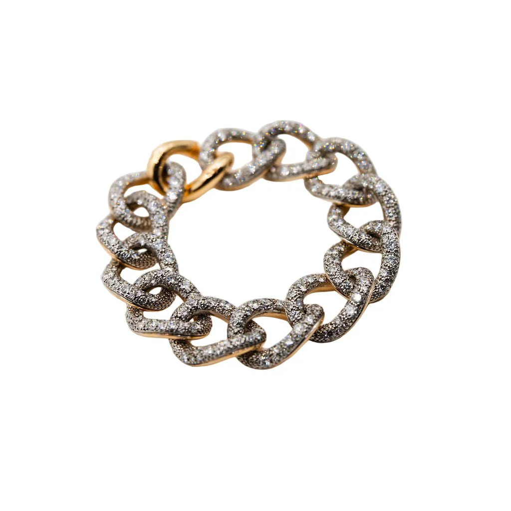 POMELLATO "Tango" link bracelet in rose gold, silver and diamonds - Image 2
