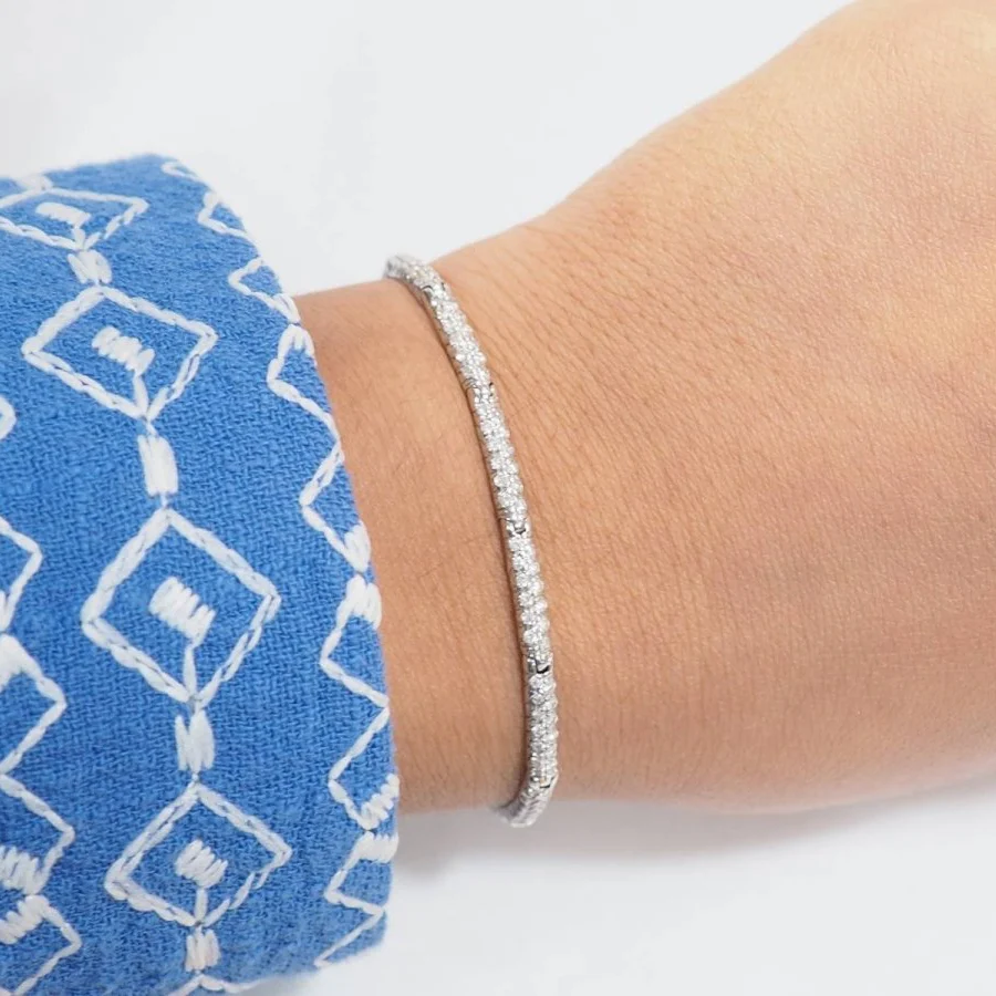Bracelet Line in white gold and diamonds - Image 2