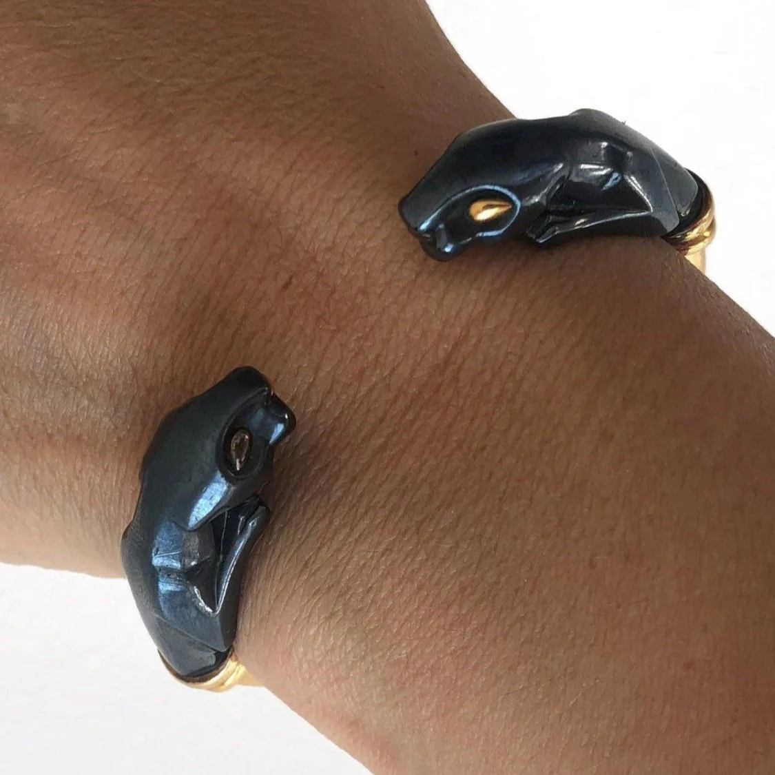 CARTIER "Panther" bracelet in yellow gold and hematite - Image 2