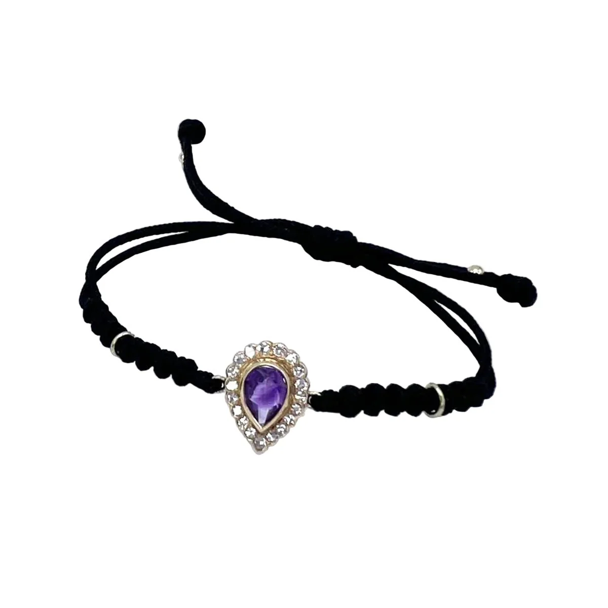 Bracelet Soft in yellow gold, amethyst and diamonds