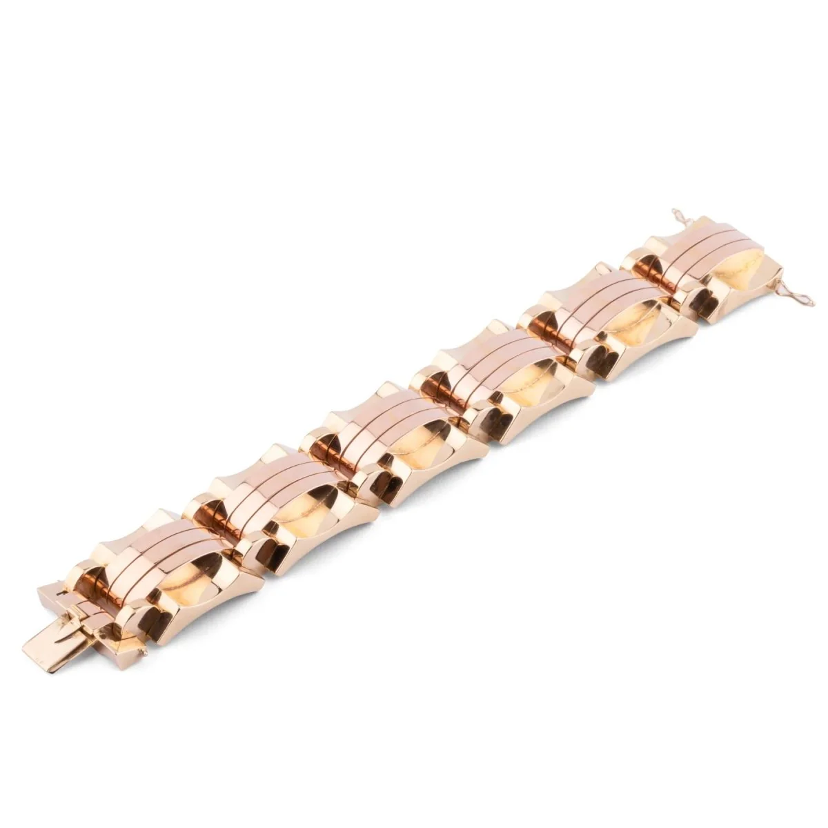 Yellow and rose gold tank bracelet - Image 3