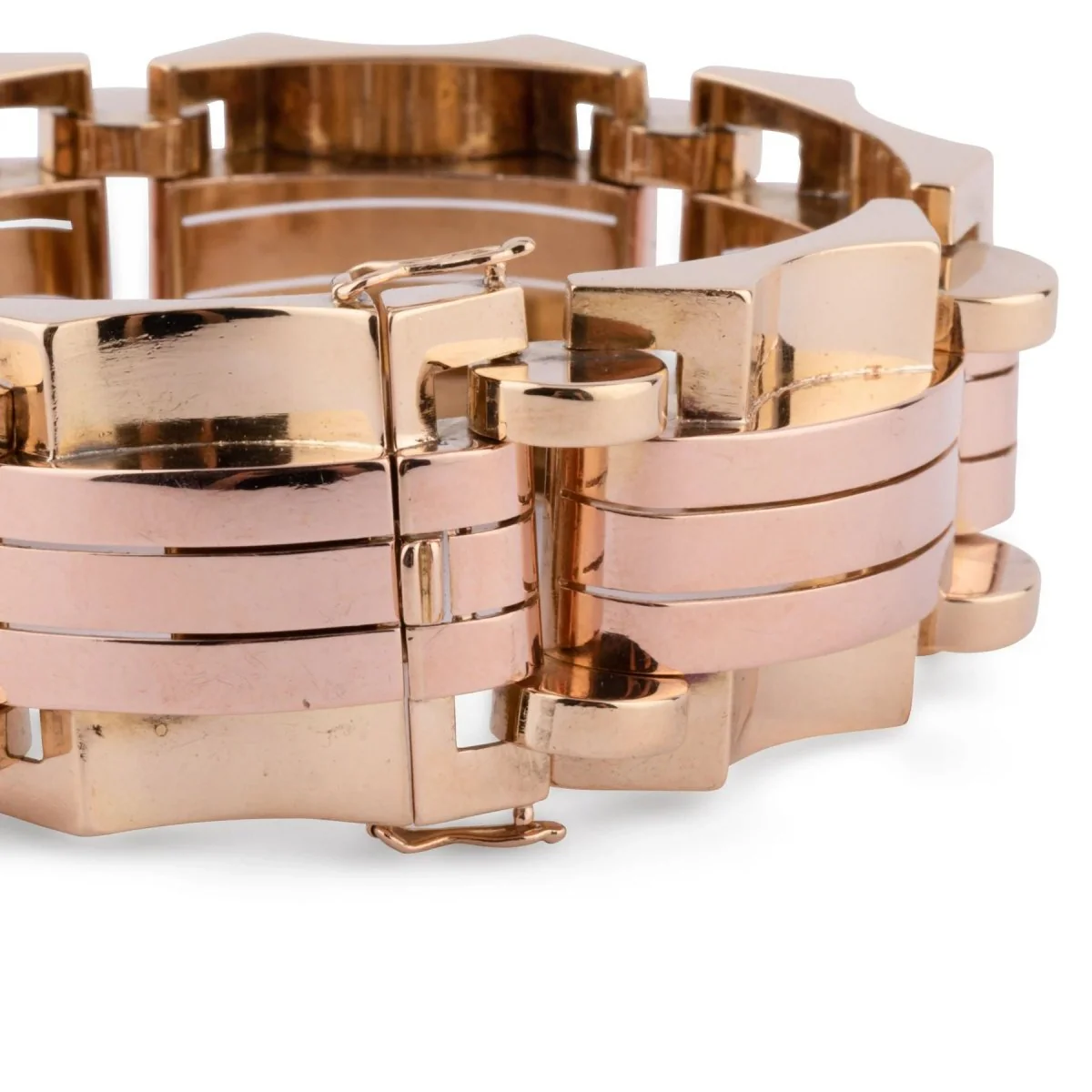 Yellow and rose gold tank bracelet - Image 8