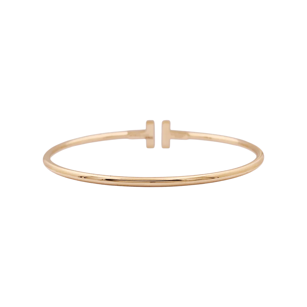 Tiffany & Co. "Wire" bangle bracelet in rose gold and diamonds - Image 4