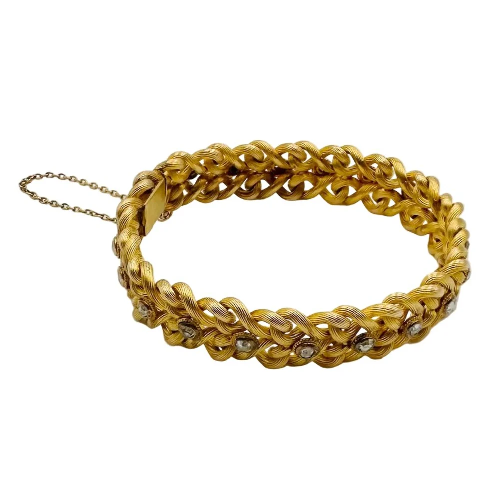 Bracelet Braided in yellow gold and diamonds