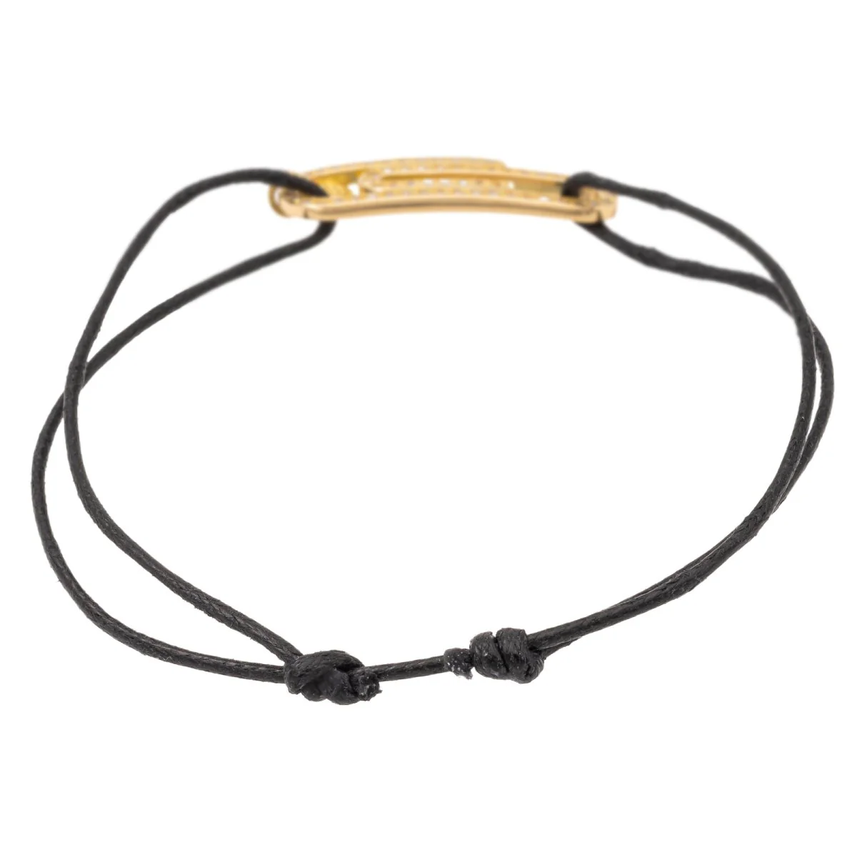 Paperclip cord bracelet in yellow gold and diamonds - Image 4