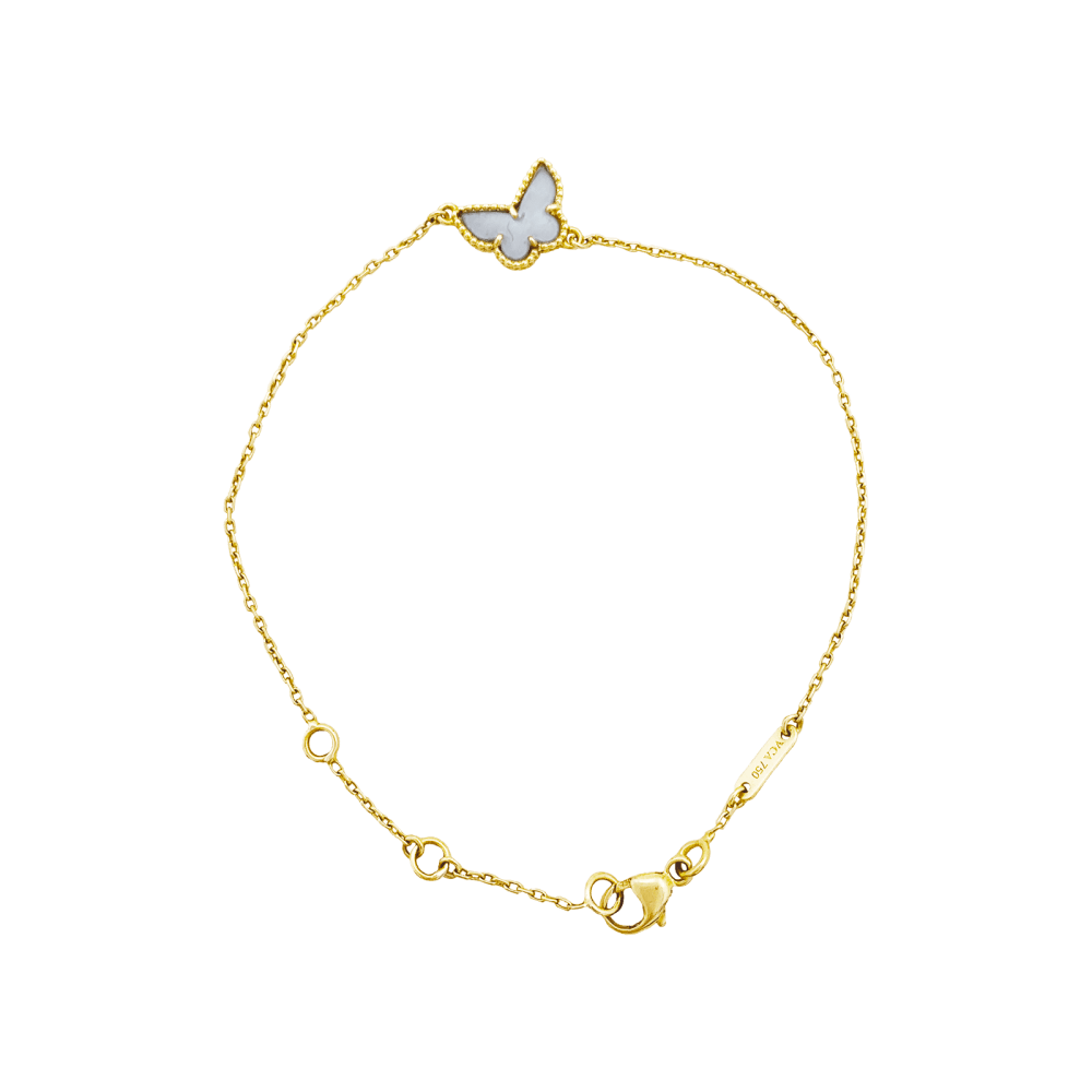 VAN CLEEF & ARPELS Sweet Alhambra butterfly bracelet in yellow gold and mother-of-pearl - Image 3