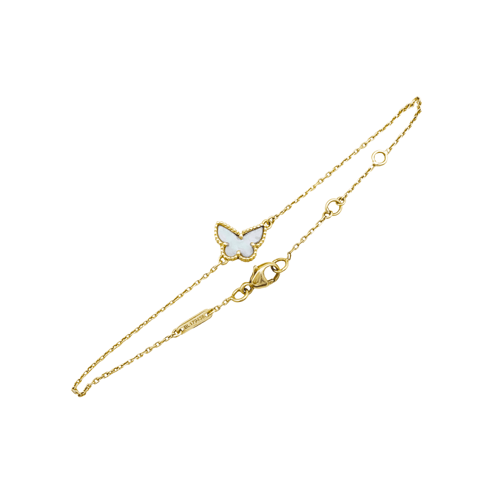 VAN CLEEF & ARPELS Sweet Alhambra butterfly bracelet in yellow gold and mother-of-pearl - Image 4