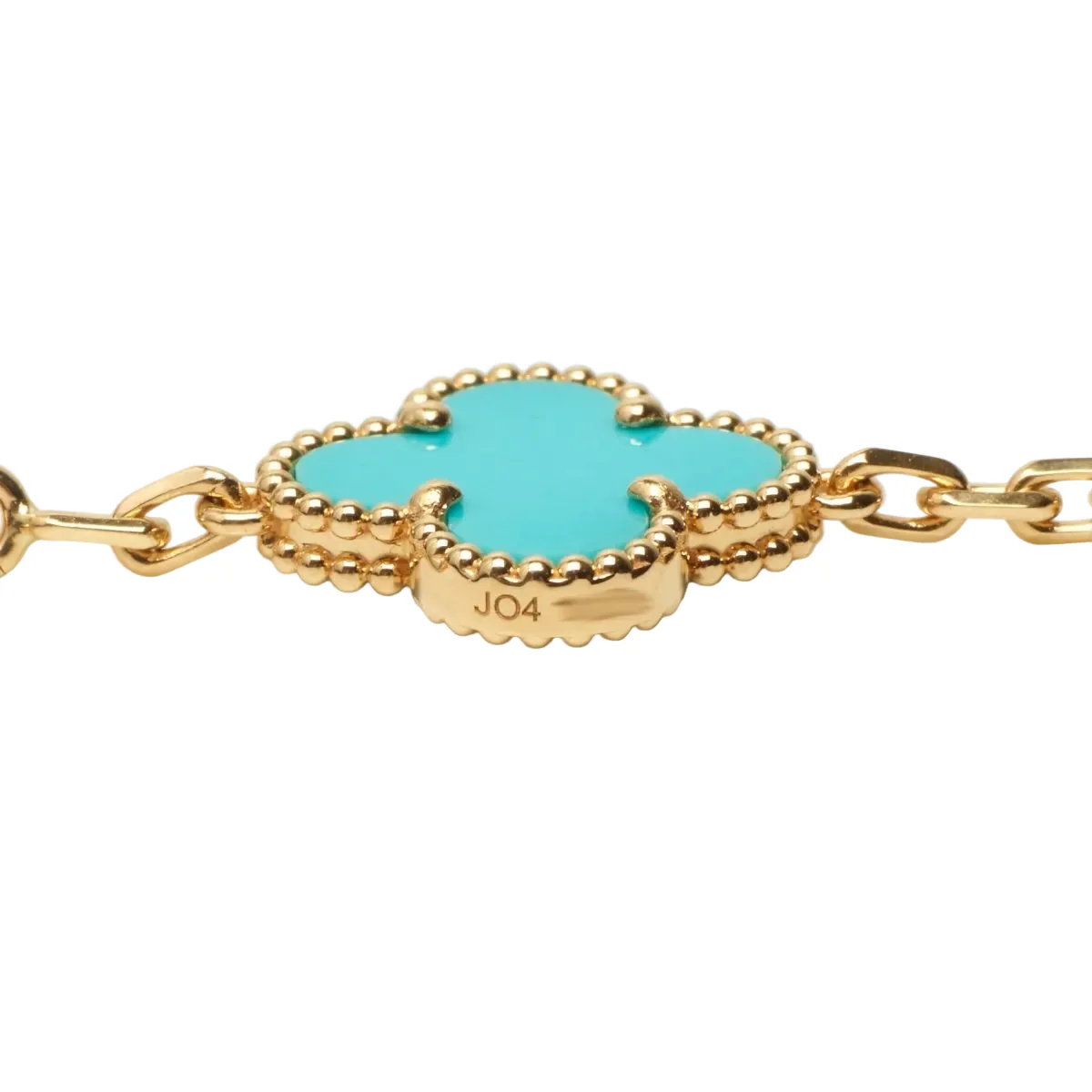 VAN CLEEF & ARPELS "Vintage Alhambra" Charm Bracelet in yellow gold, turquoise and diamonds - Image 5