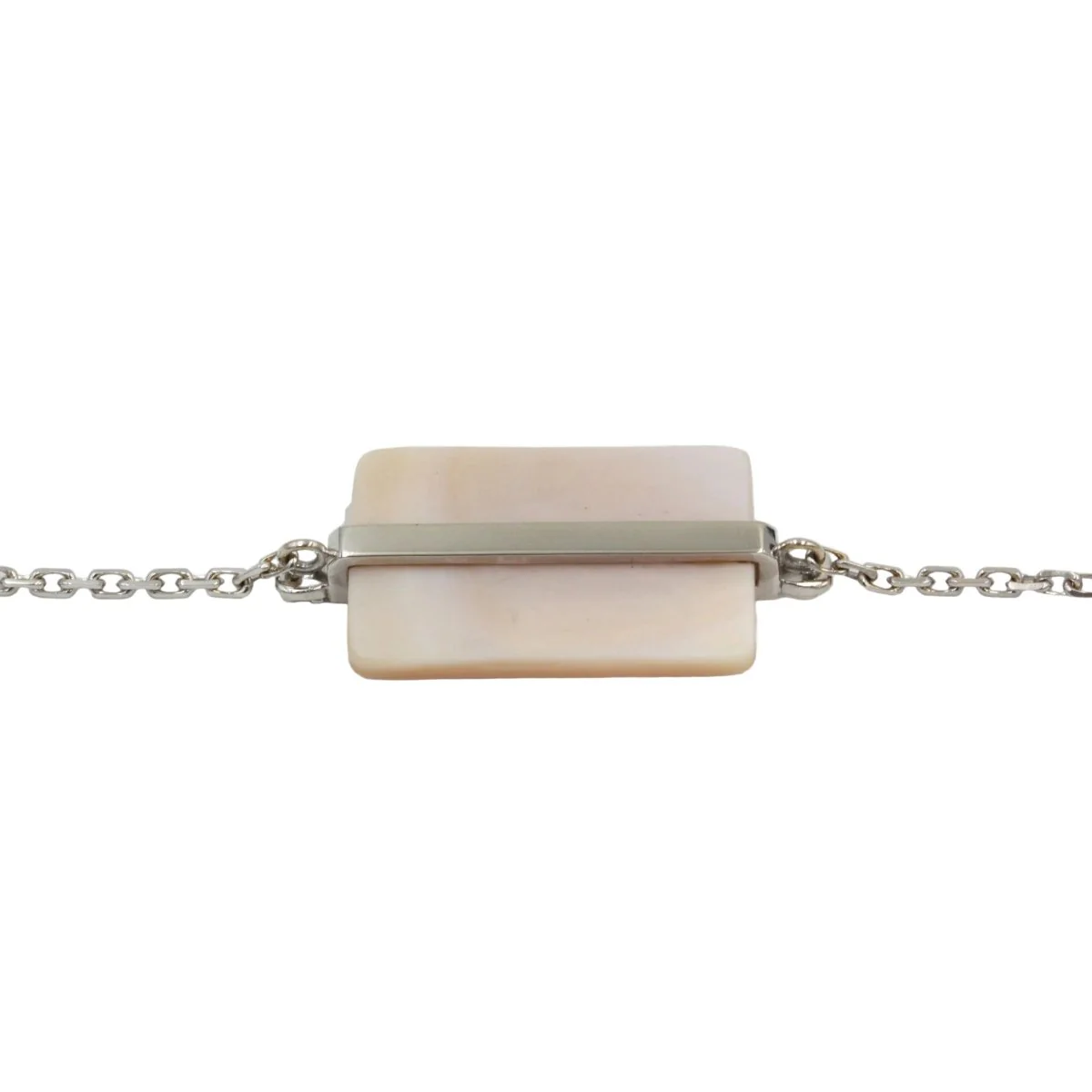 Bracelet VICTORIA CASAL "Étiquette" in white gold, Mother-of-pearl and diamonds - Image 3