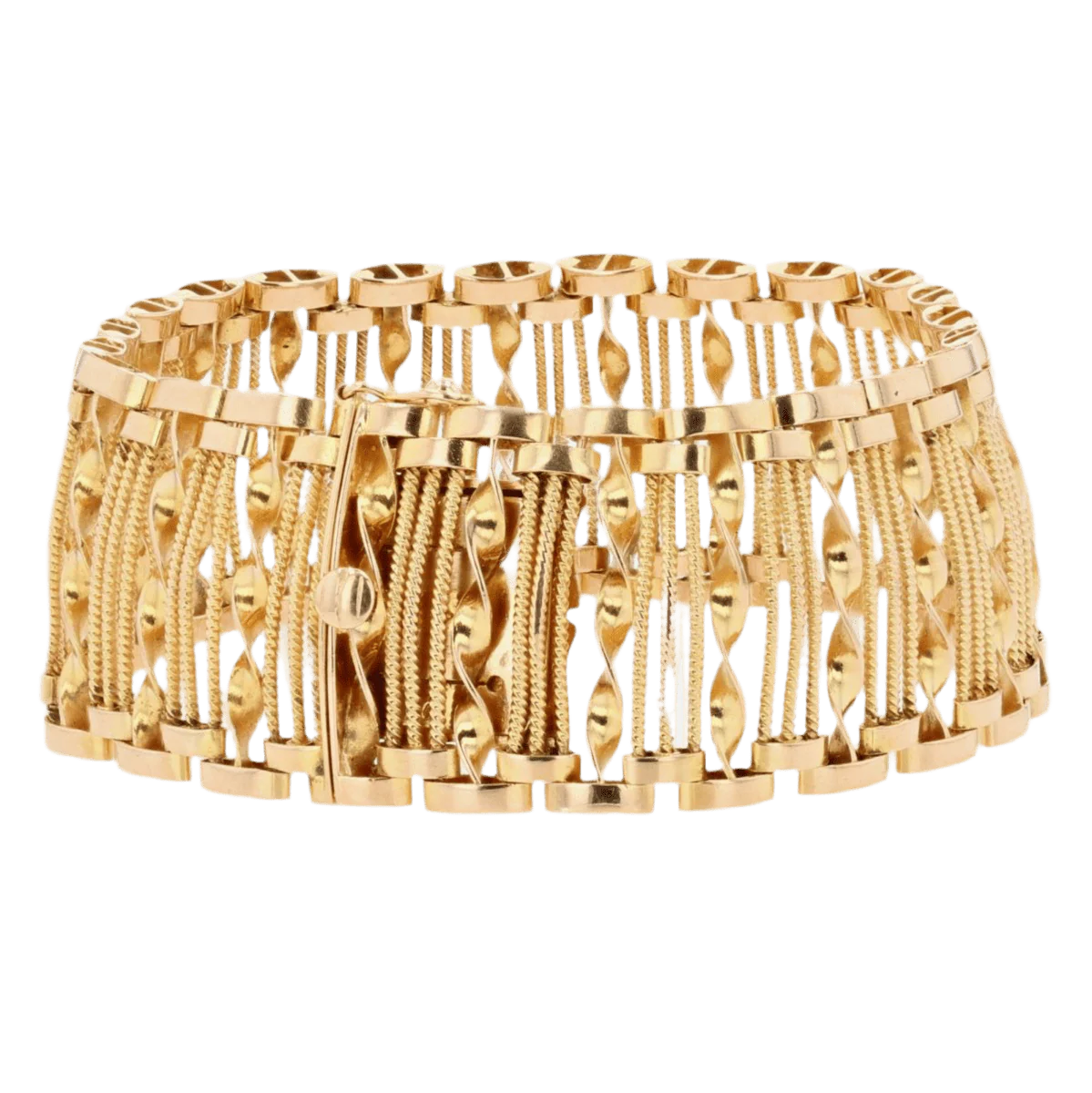 Flexible bracelet in yellow gold