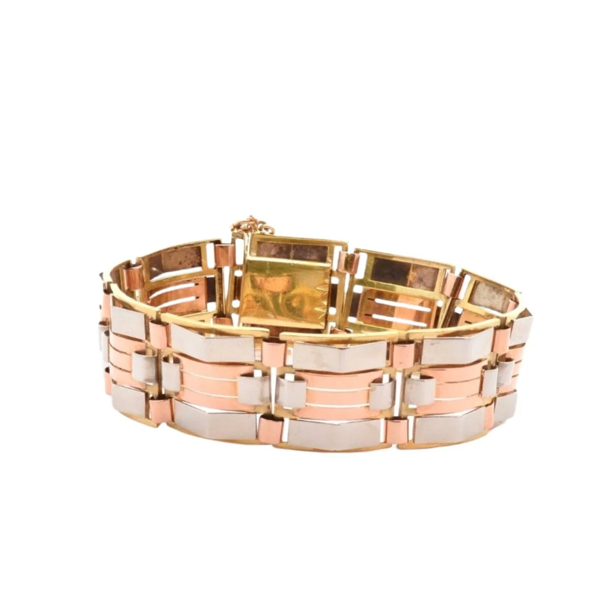 Art Nouveau bracelet in three golds