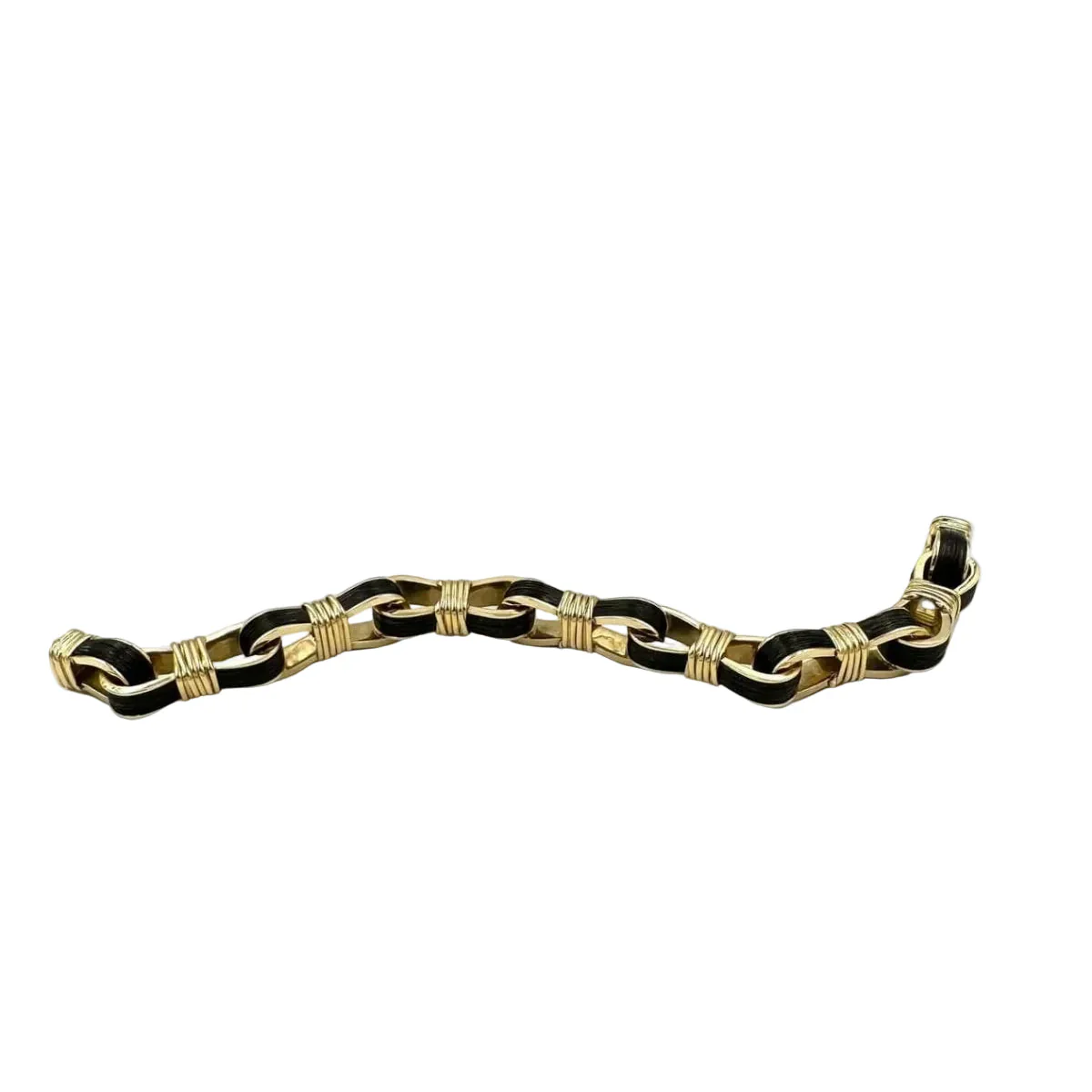 HERMÈS Bracelet in Yellow gold and horsehair - Image 2