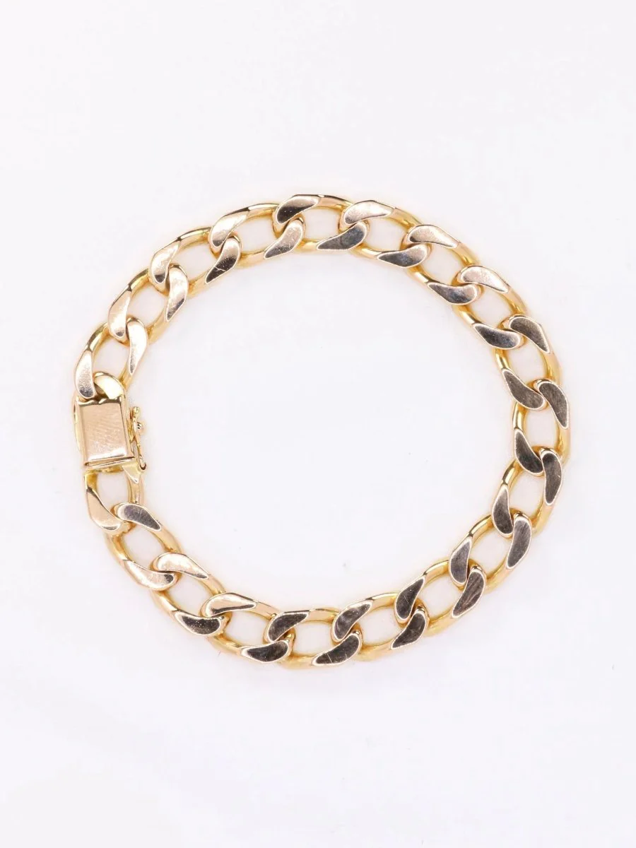 Bracelet flat curb chain in yellow gold - Image 3