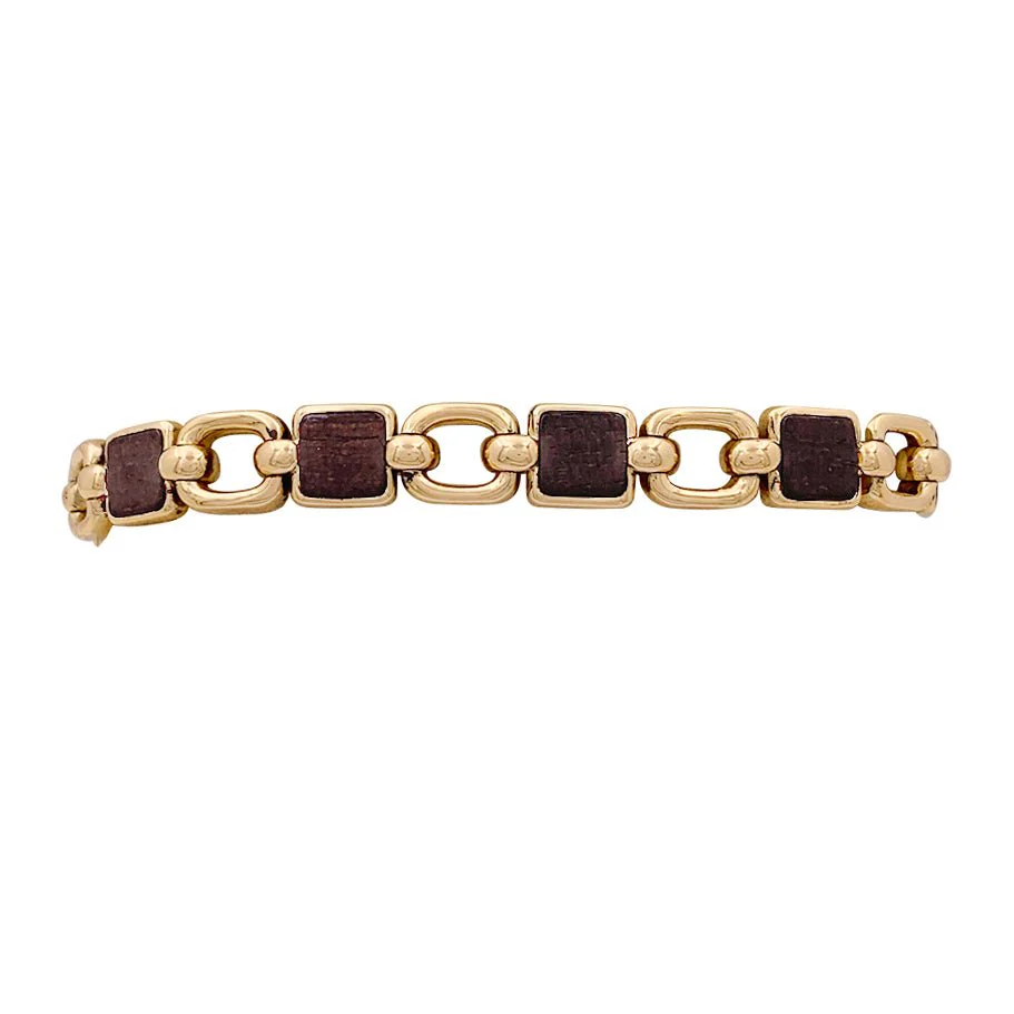 VAN CLEEF & ARPELS bracelet in yellow gold and amourette wood