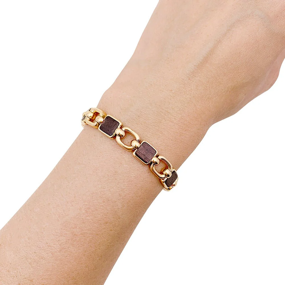 VAN CLEEF & ARPELS bracelet in yellow gold and amourette wood - Image 2