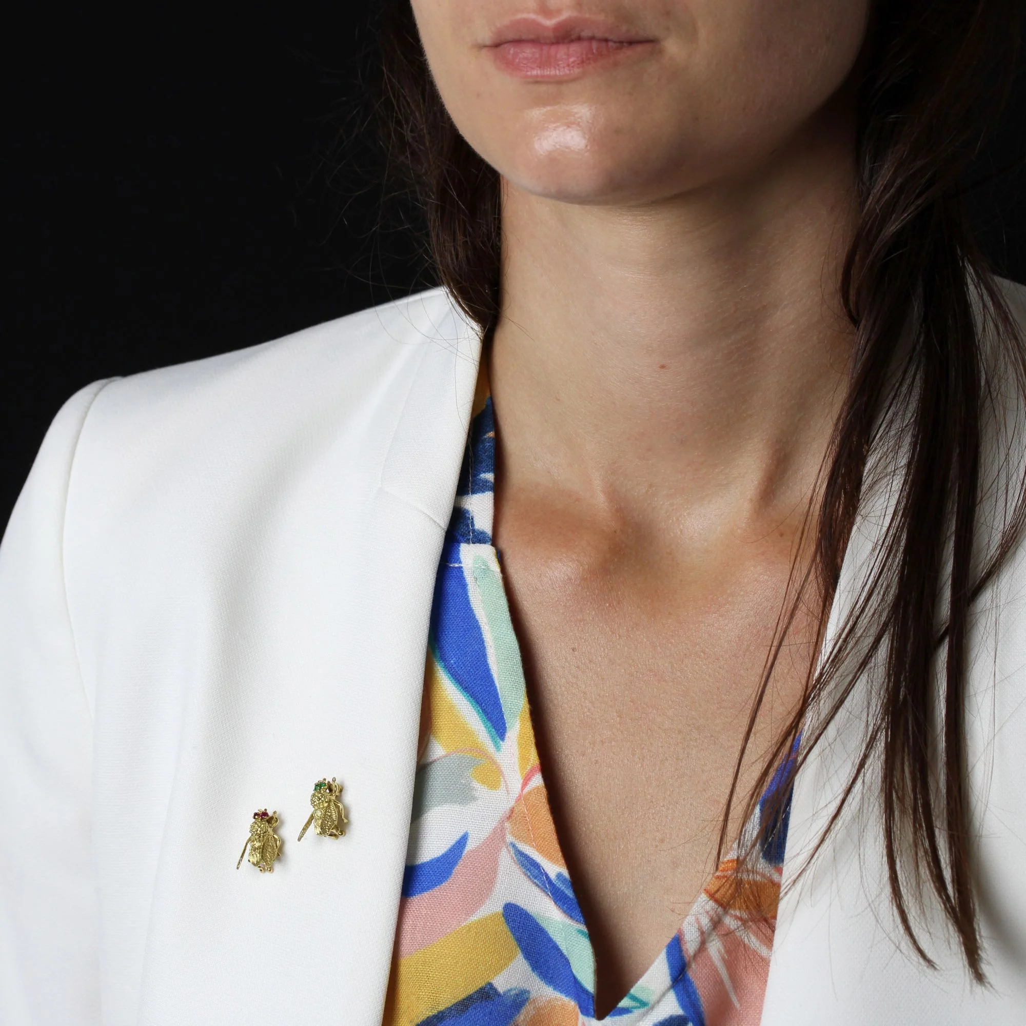 Bee brooch in yellow gold and rubies - Image 9