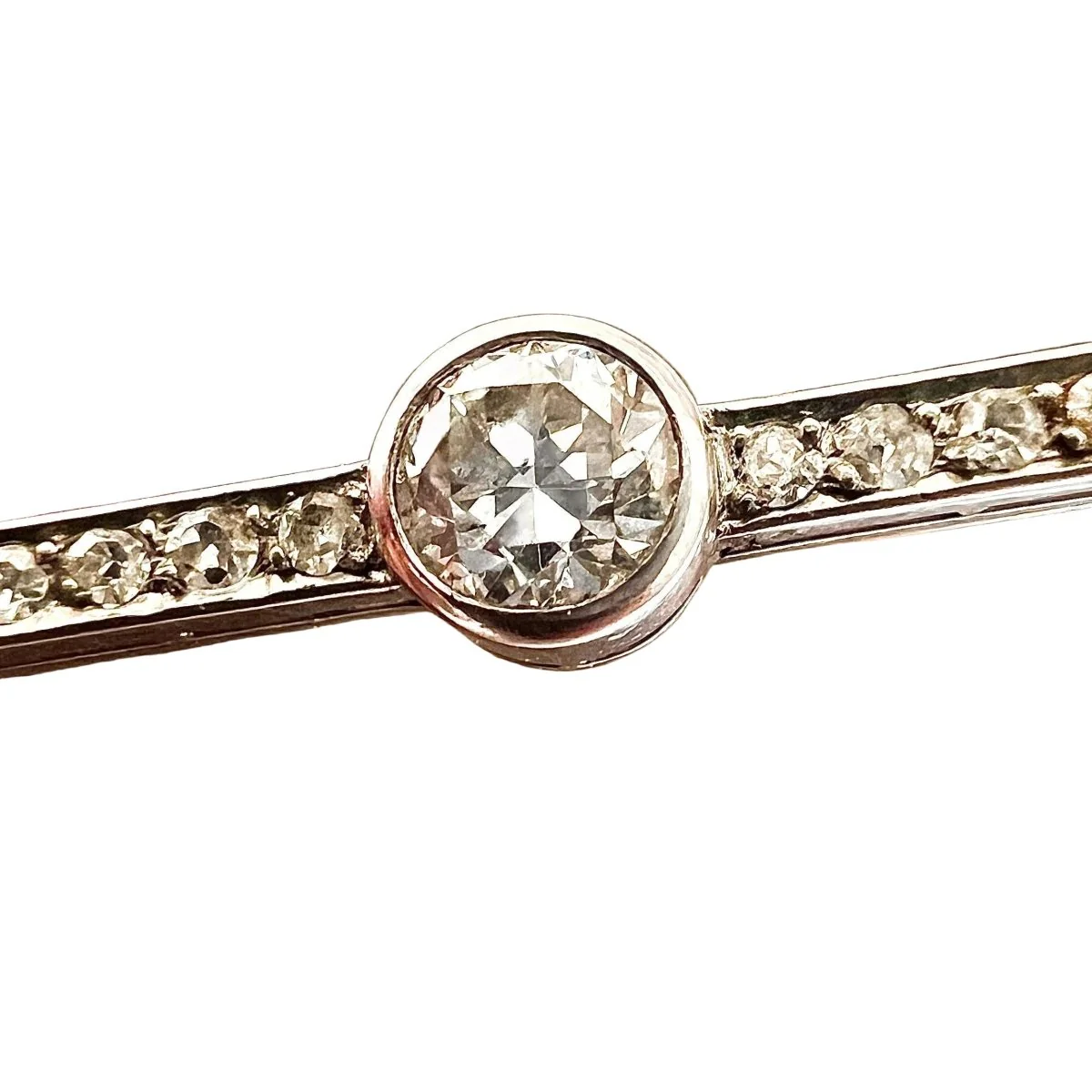 White gold, Platinum and Diamond Brooch Barrette - Image 6
