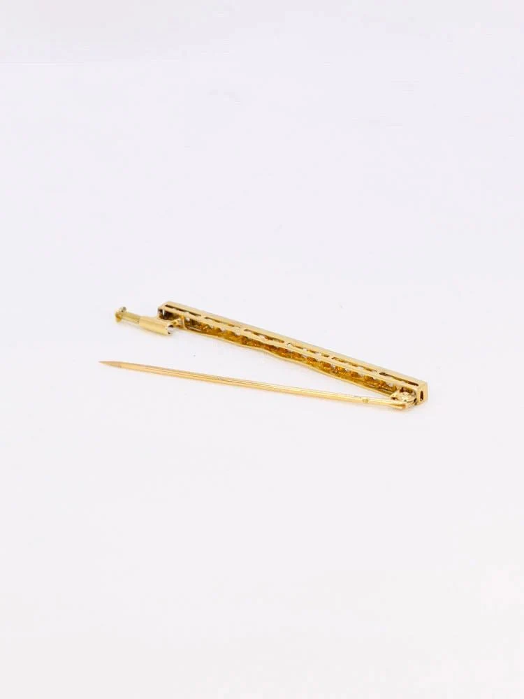 Belle Epoque brooch in yellow gold with rose-cut diamonds 0.4 carat - Image 4