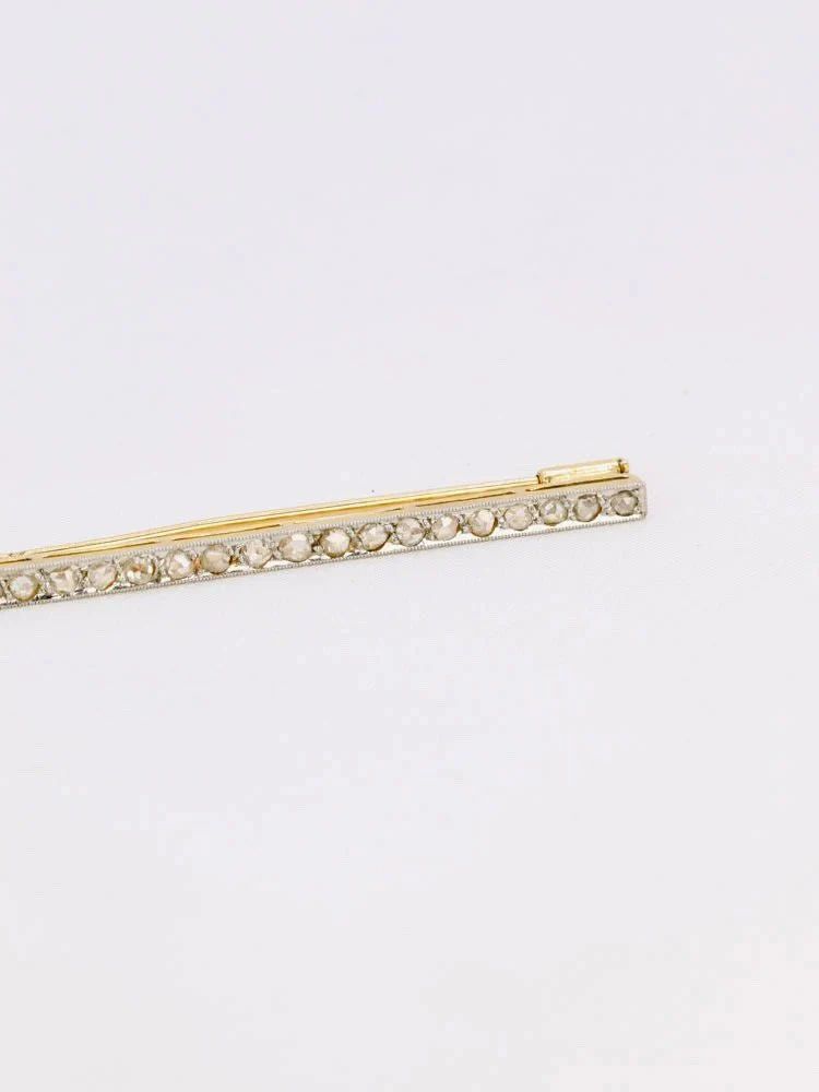 Belle Epoque brooch in yellow gold with rose-cut diamonds 0.4 carat - Image 5