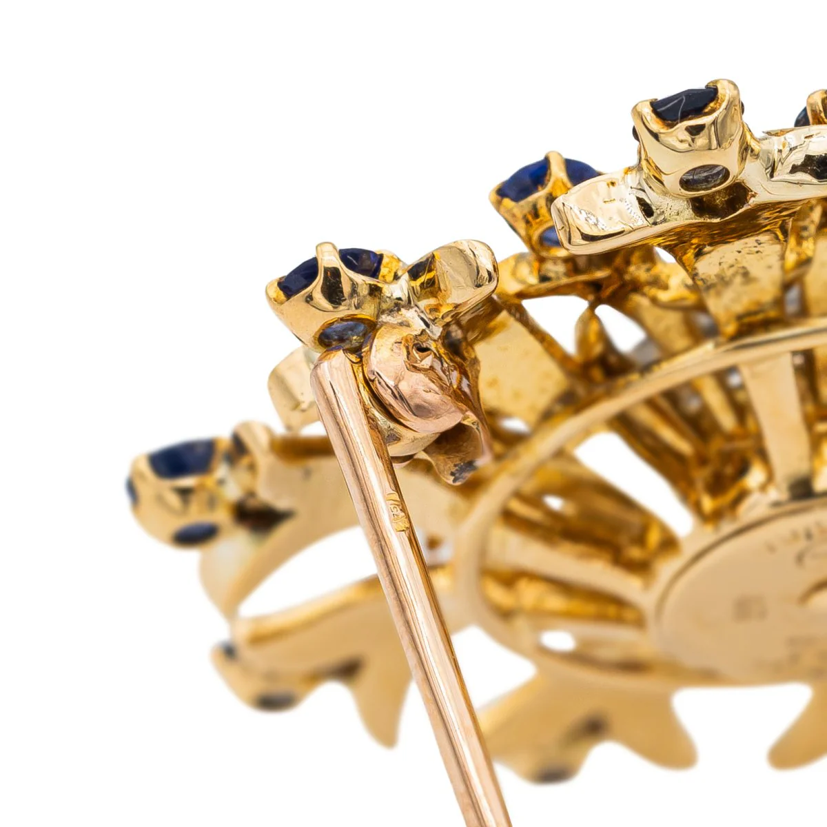 Flower brooch in yellow gold and diamonds - Image 5