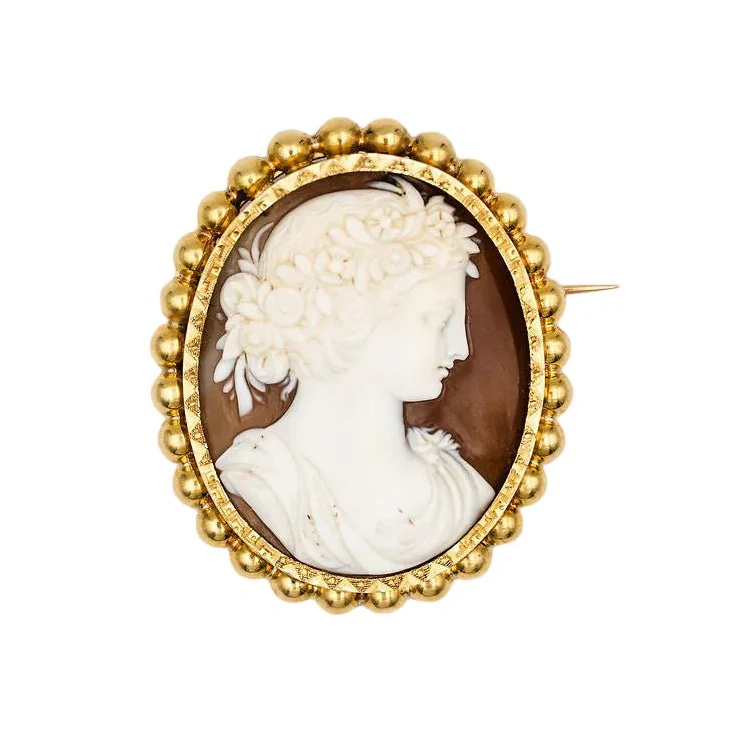 Yellow gold Cameo Brooch