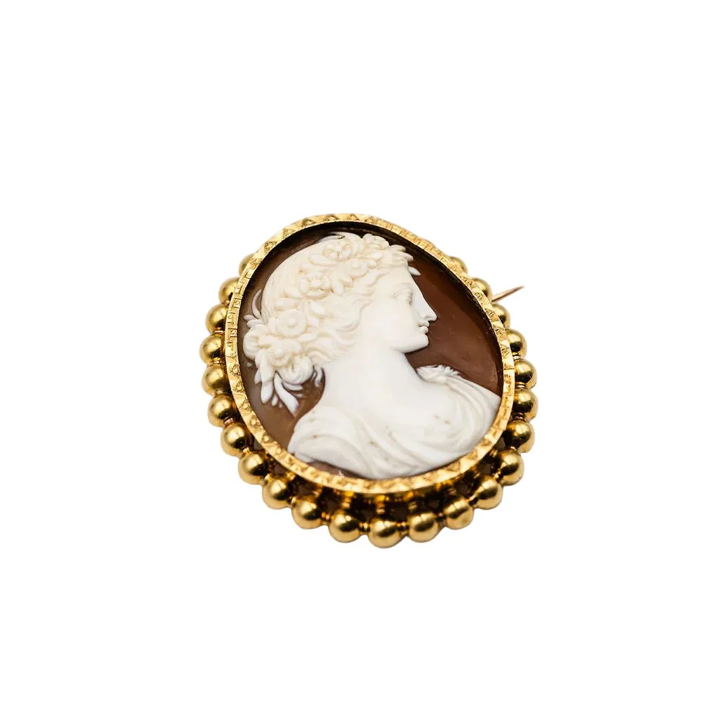 Yellow gold Cameo Brooch - Image 4