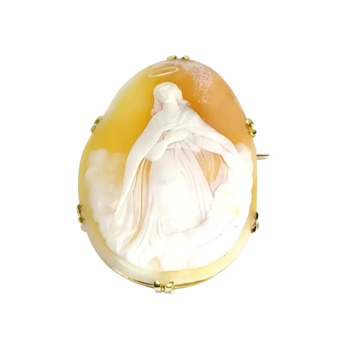 Cameo brooch in yellow gold
