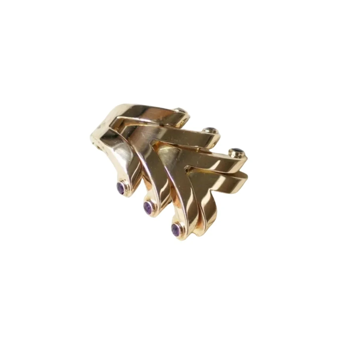 Brooch Clip Boucheron Ruby on Pink Gold 40's - Image 3