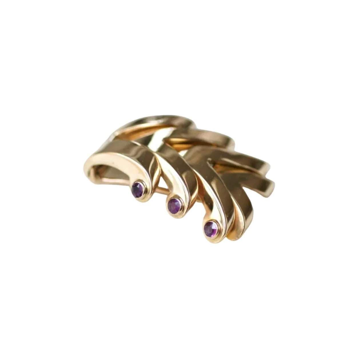 Brooch Clip Boucheron Ruby on Pink Gold 40's - Image 4