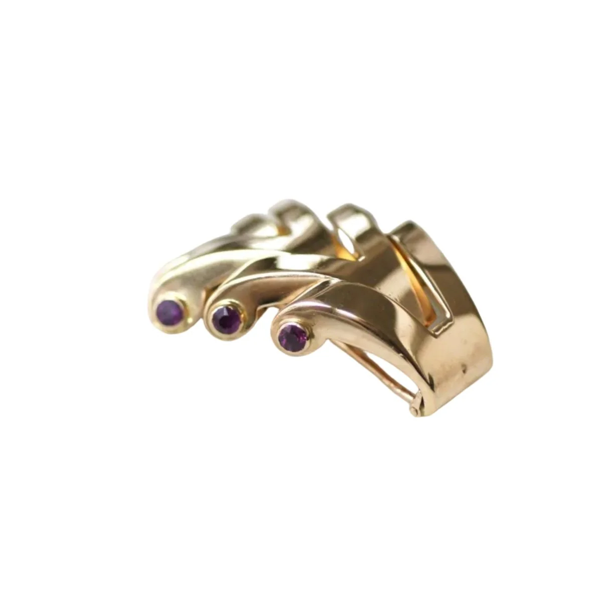 Brooch Clip Boucheron Ruby on Pink Gold 40's - Image 5