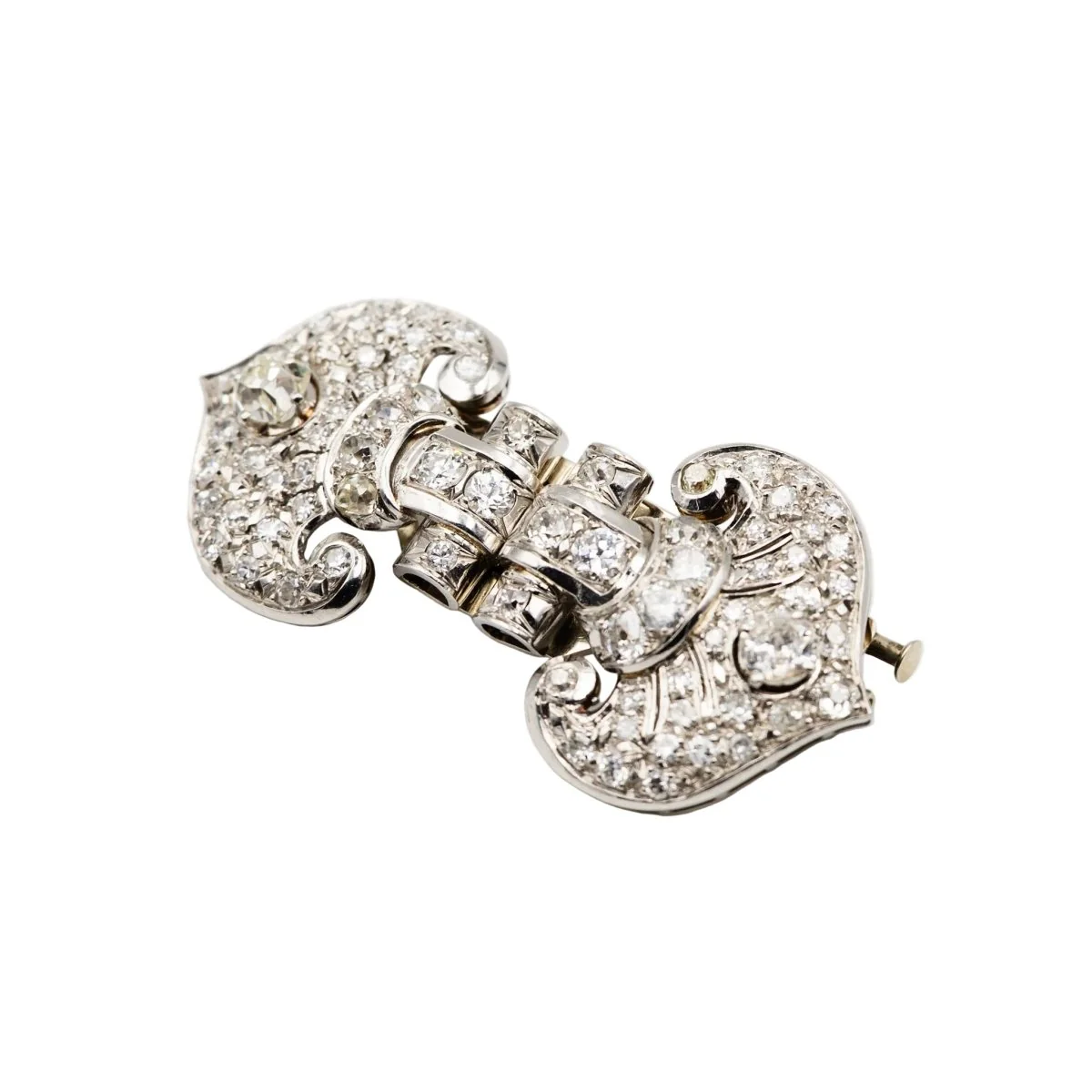 Brooch Clip in white gold and diamonds - Image 3