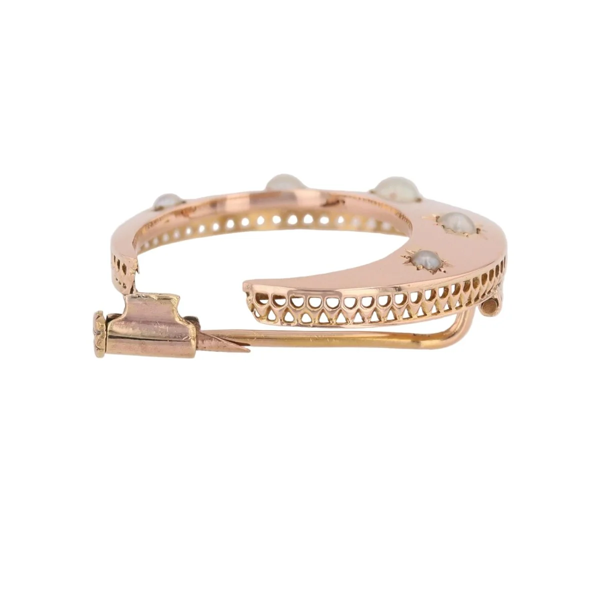 Brooch in rose gold and pearls - Image 4