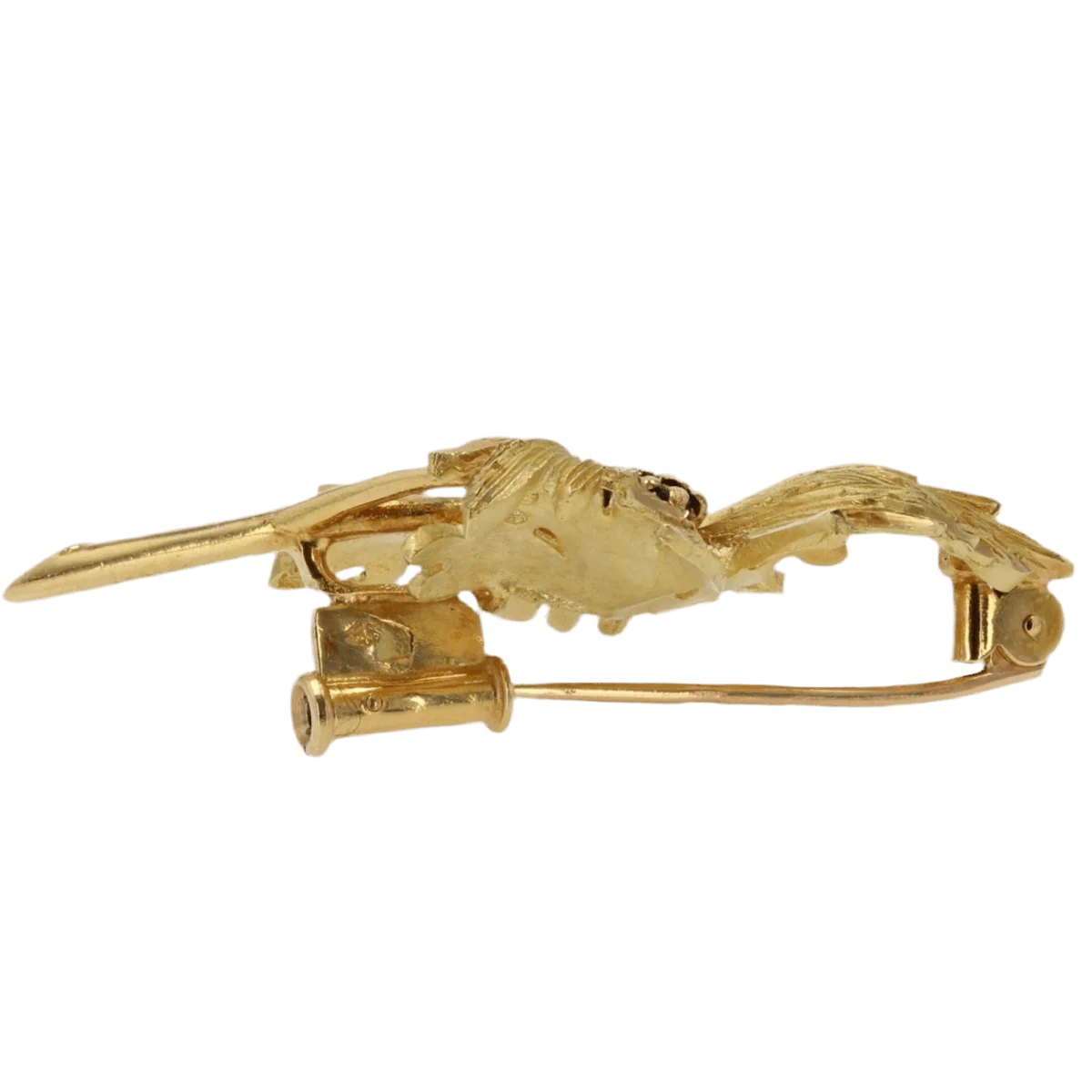 Brooch Pin in yellow gold and sapphires - Image 6