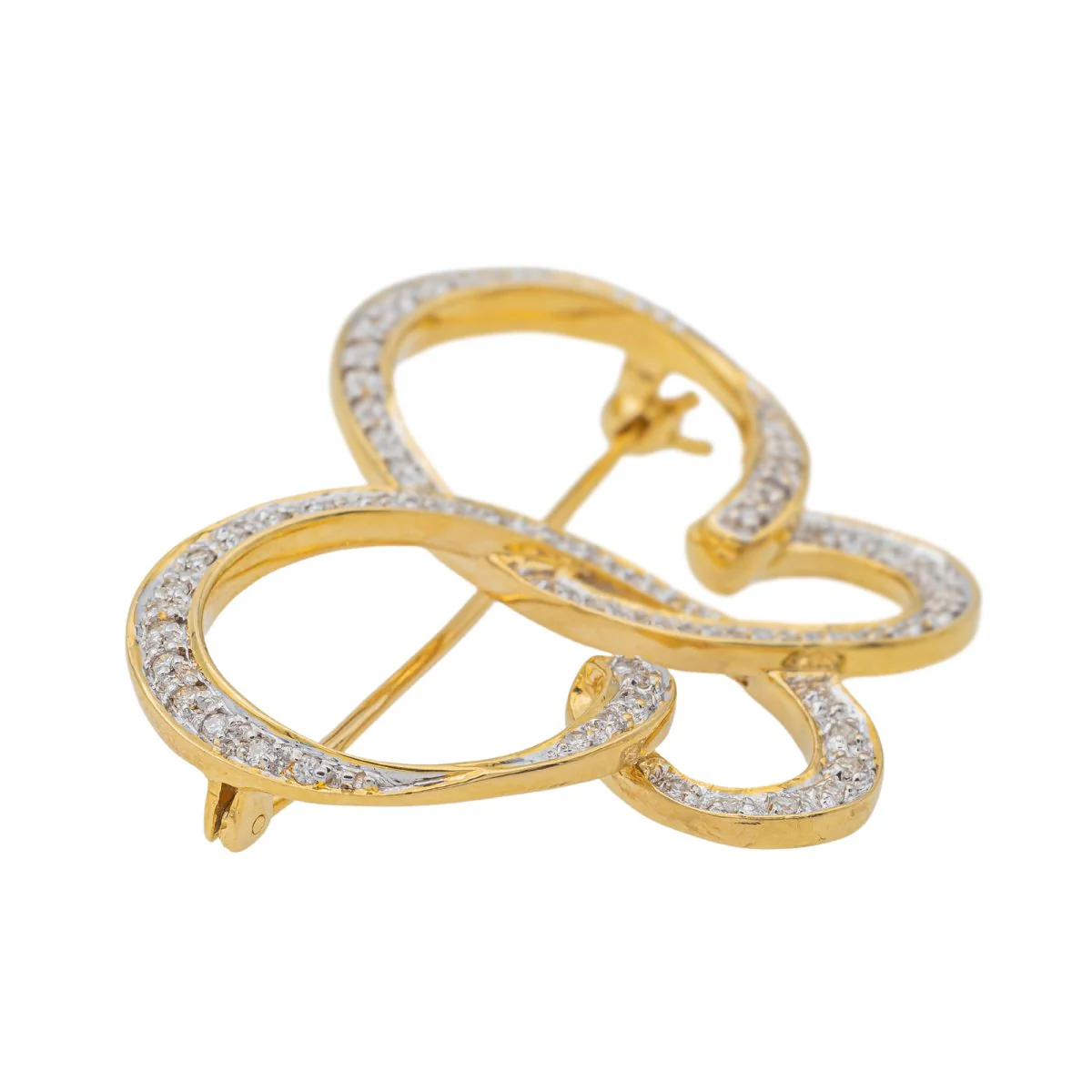 Yellow Gold Diamond Pin Brooch - Image 6