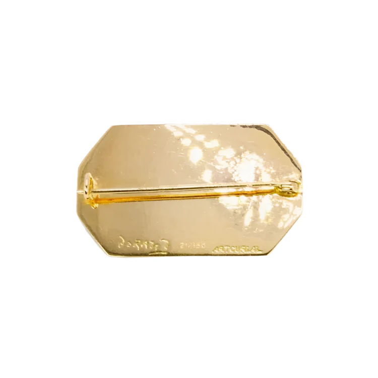 PIERO DORAZIO pin brooch in yellow gold, lapis lazuli and turquoise - Image 2