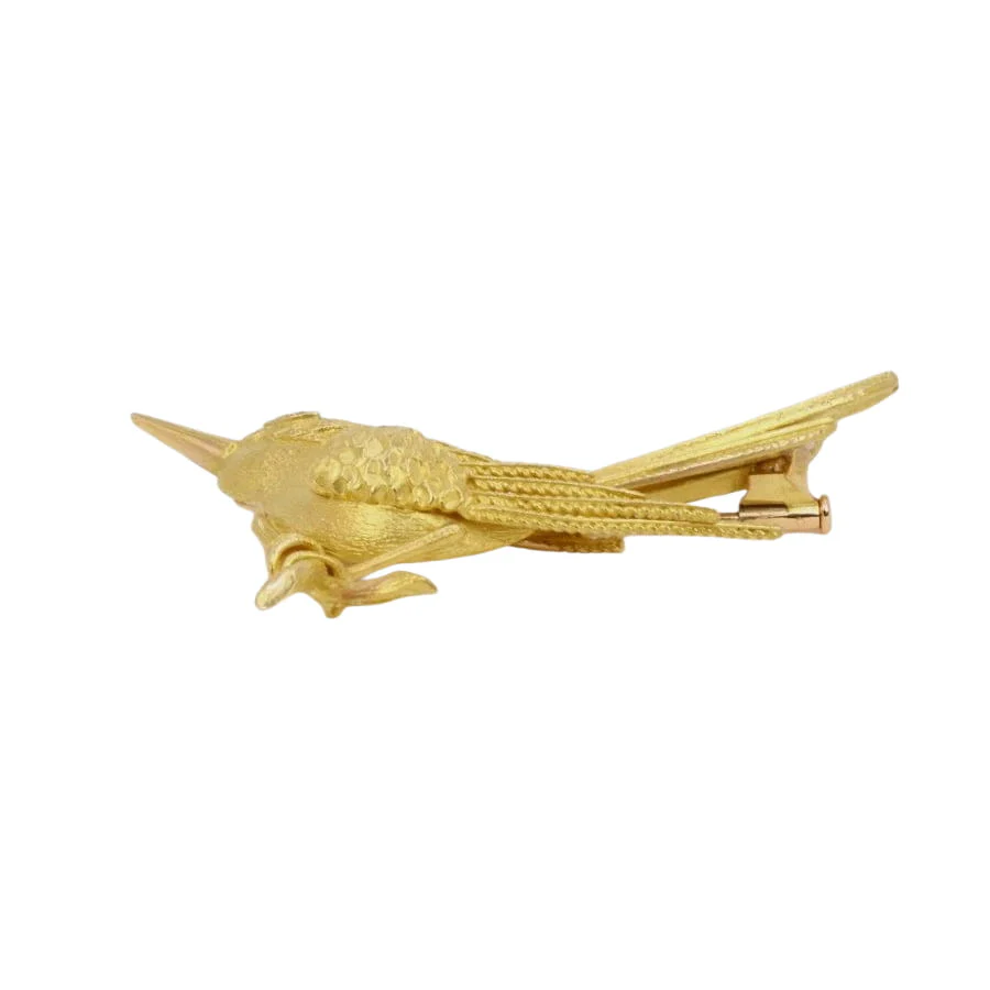 Yellow gold diamond bird animal brooch - Image 5