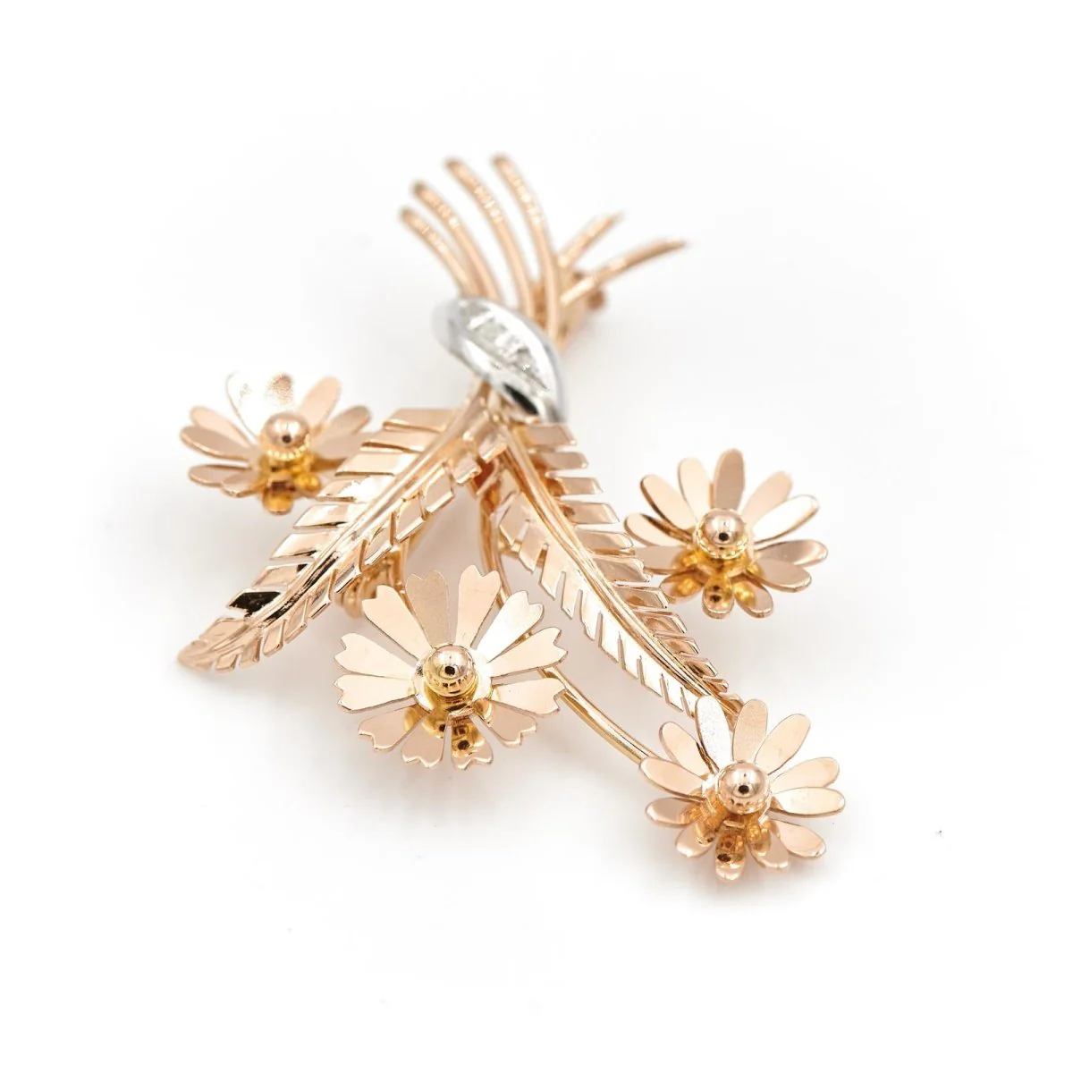 Brooch Flower Rose gold Diamond - Image 5