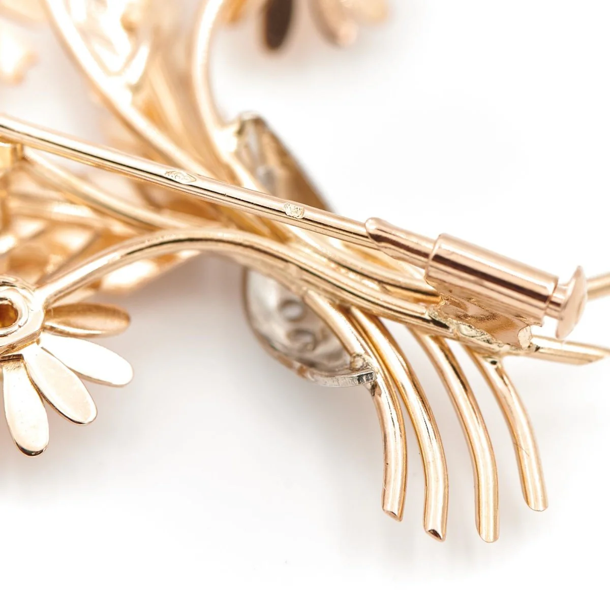 Brooch Flower Rose gold Diamond - Image 7