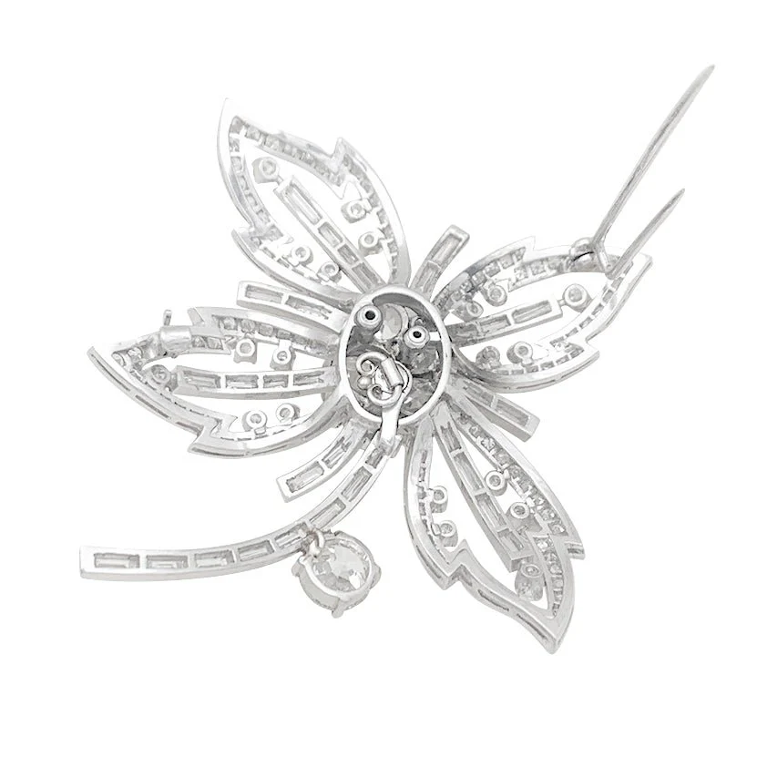 Brooch "Flower paltinium, white gold, diamonds. - Image 3