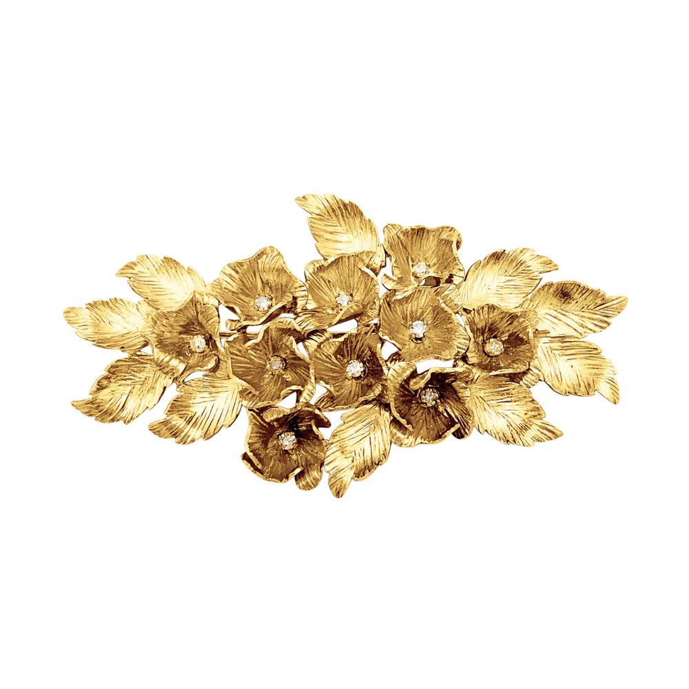 Broche Épingle en or jaune et diamant