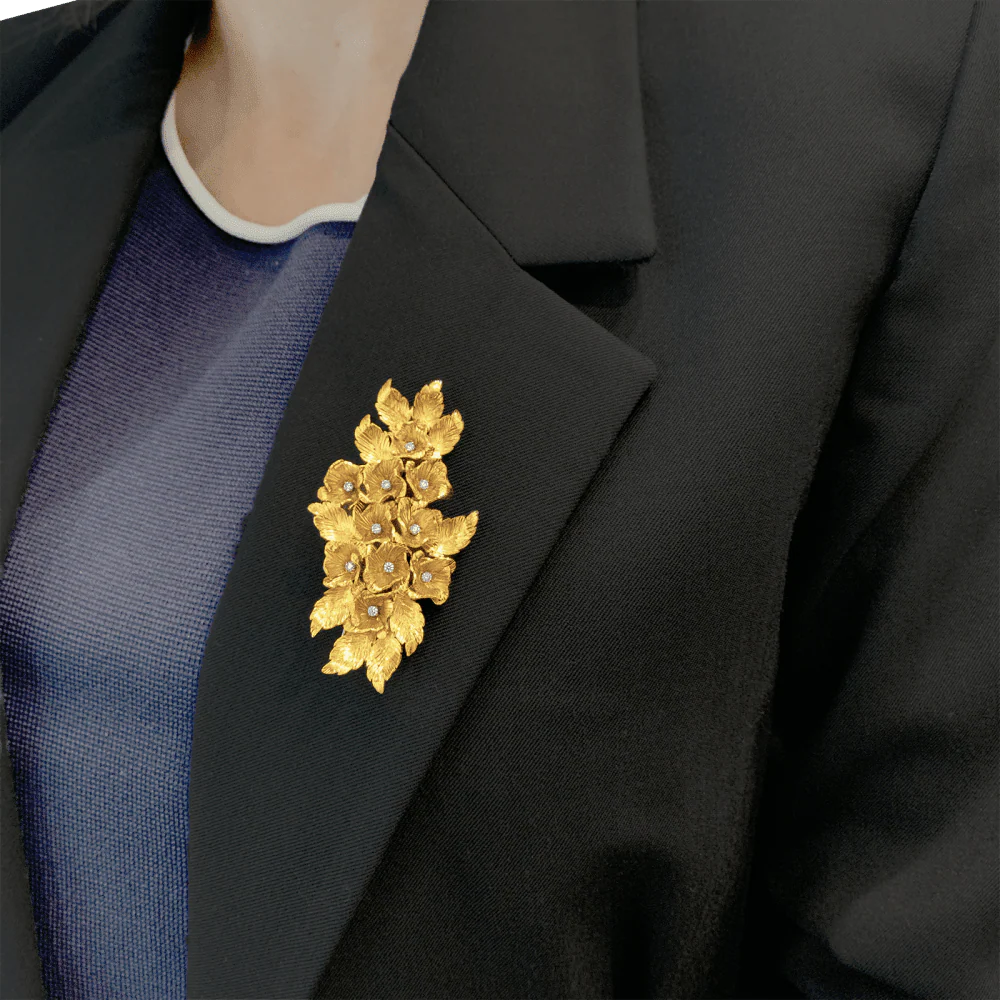 Broche Épingle en or jaune et diamant - Image 2