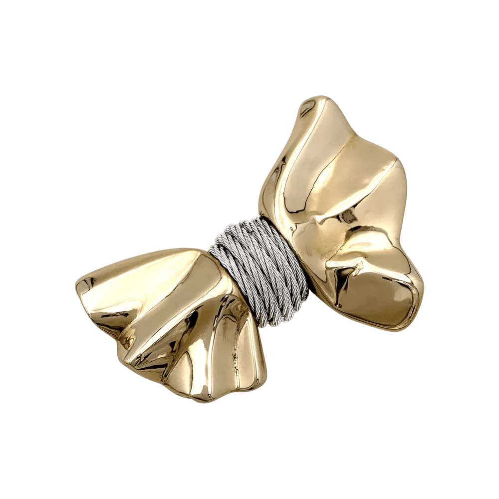 FRED brooch in yellow gold and steel - Image 3