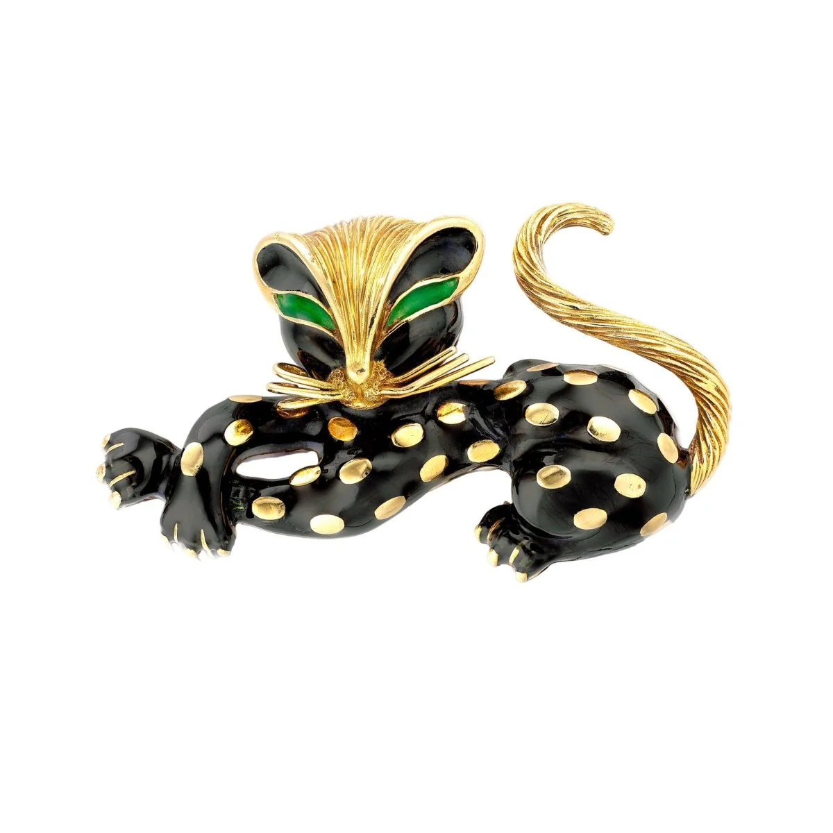 FRED “Panther” brooch in yellow gold and enamel