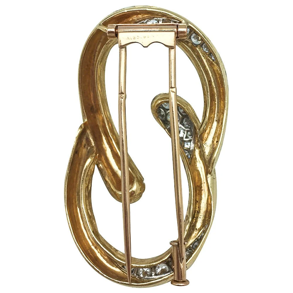 MAUBOUSSIN “Boucle” brooch in yellow gold and platinum, diamonds - Image 3