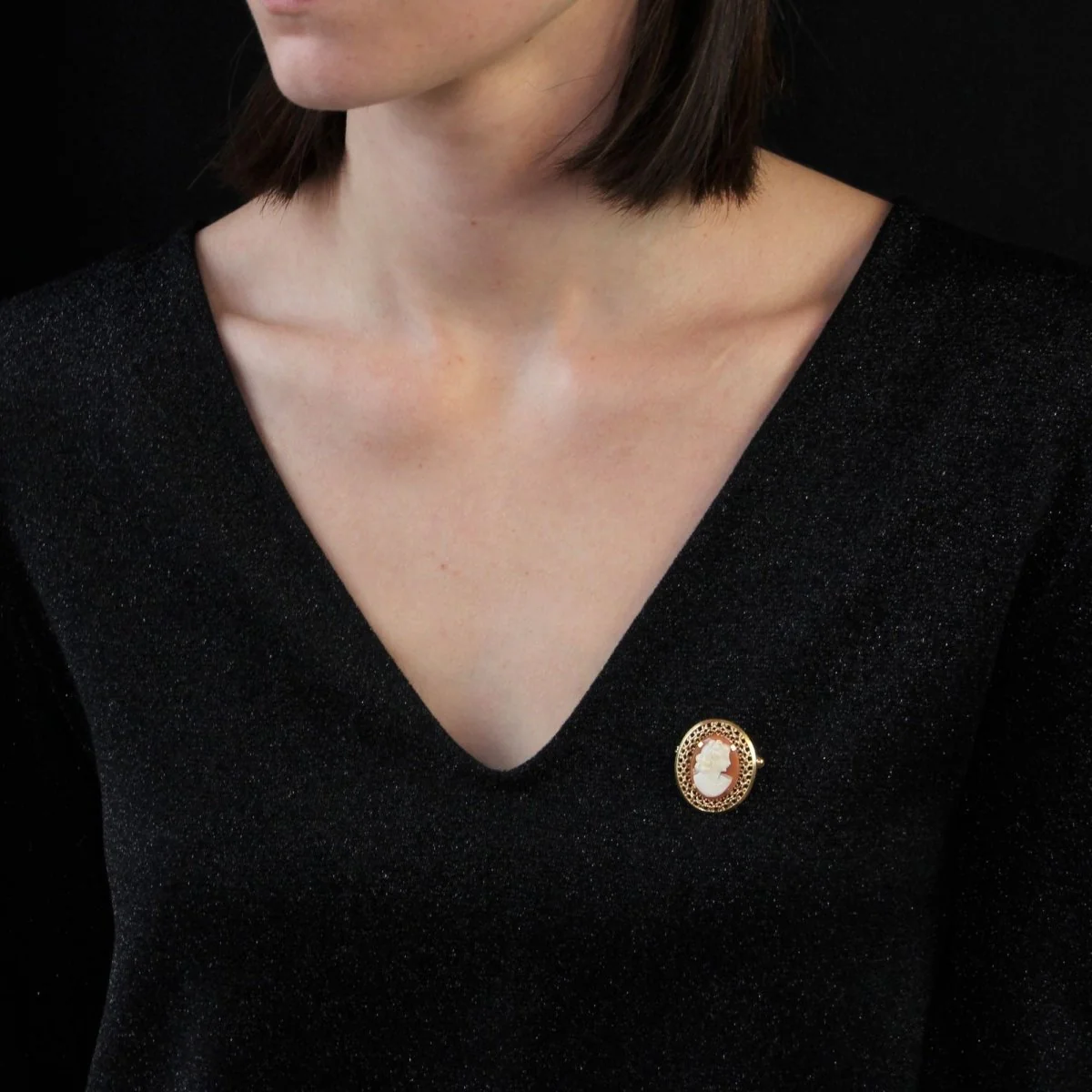 Brooch Pin in yellow gold - Image 2