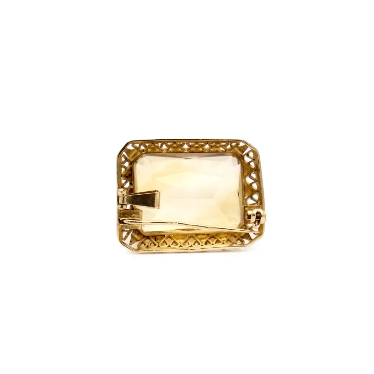 Brooch pendant in yellow gold and citrine - Image 2