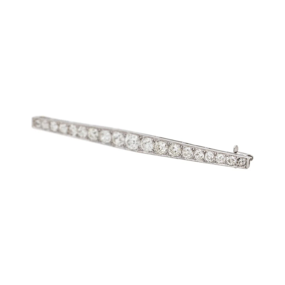 Platinum and diamond brooch pin - Image 3