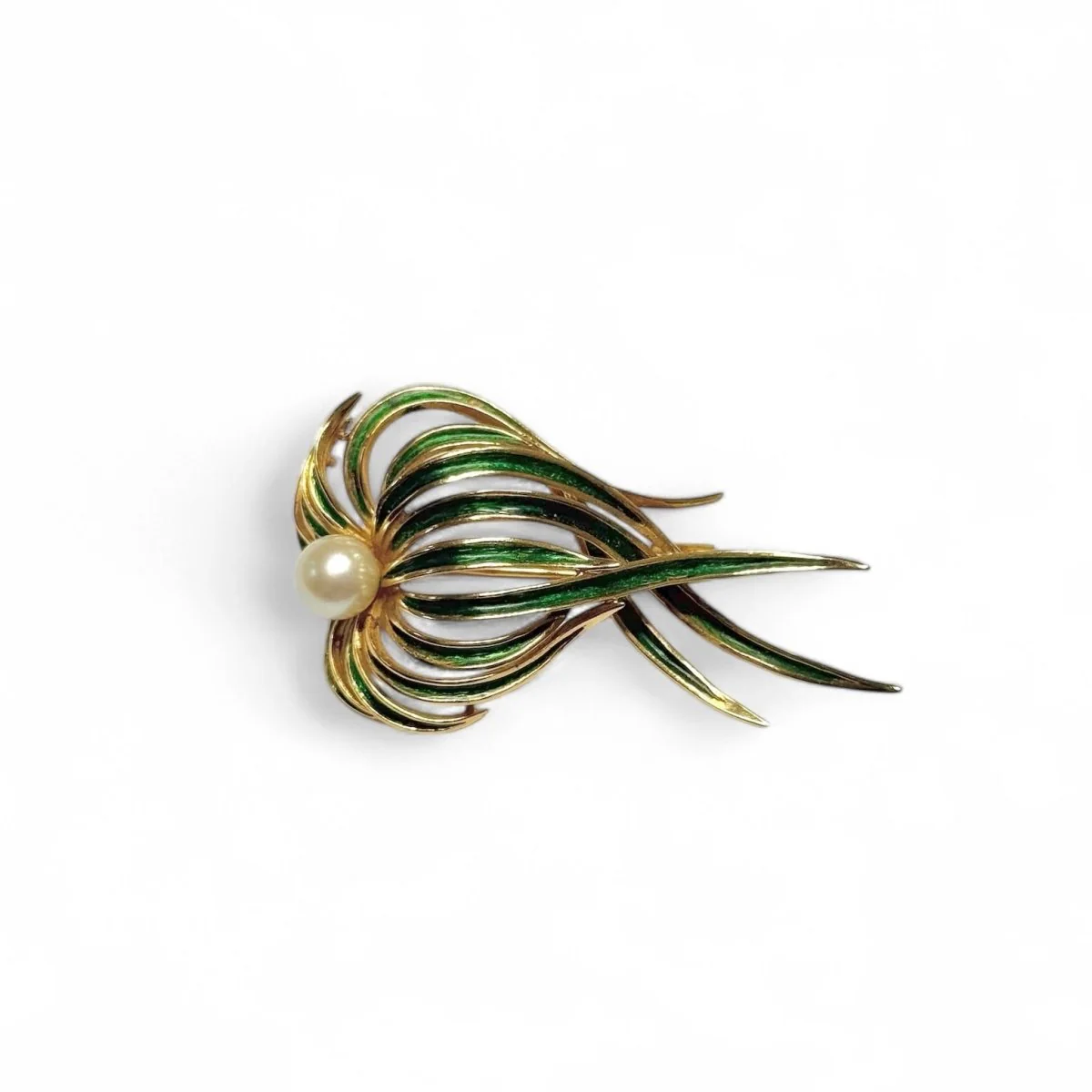 Broche posidonie en or jaune et perle - Image 4